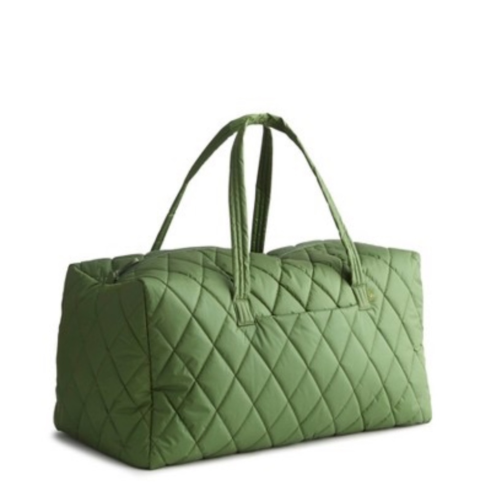 New Vera Bradley Large Travel Duffel Bag Pearlized Cedar Green